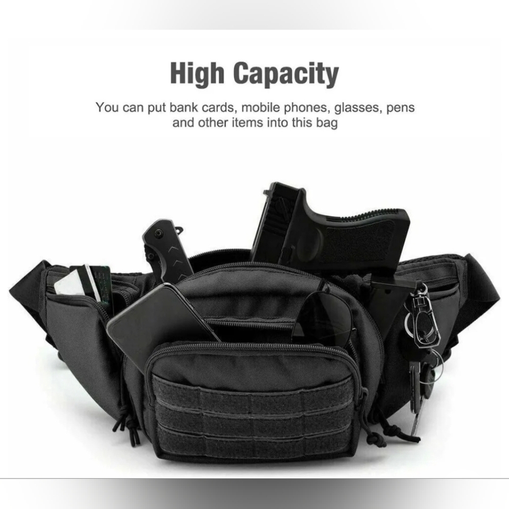 Tactical Waist Bag Concealed Gun Carry Pouch Military Pistol Holster Fanny Pack - Picture 11 of 11